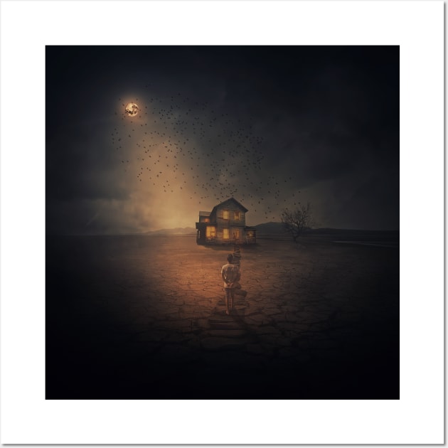 Spooky House Wall Art by psychoshadow